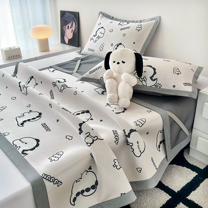 91家纺网 家纺一手货源 找家纺 倾慕家纺 2026新款A类满天星提花凉感凉席系列 哈皮龙