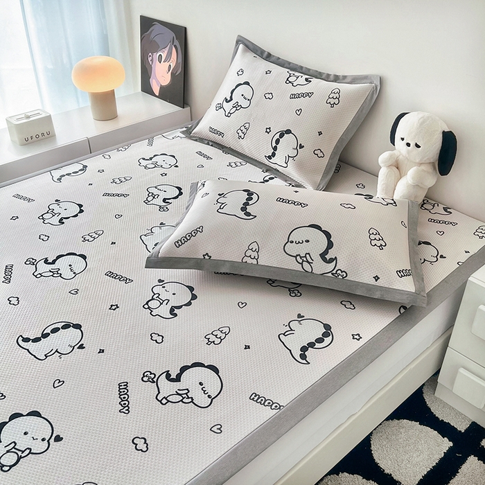 91家纺网 家纺一手货源 找家纺 倾慕家纺 2026新款A类满天星提花凉感凉席系列 哈皮龙