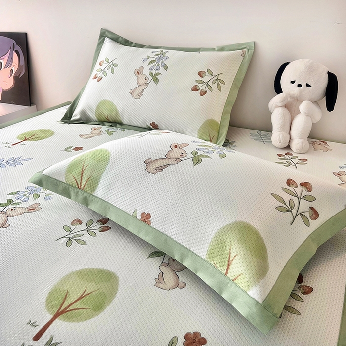 91家纺网 家纺一手货源 找家纺 倾慕家纺 2026新款A类满天星提花凉感凉席系列 小森林