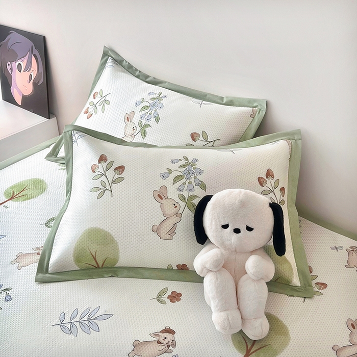 91家纺网 家纺一手货源 找家纺 倾慕家纺 2026新款A类满天星提花凉感凉席系列 小森林