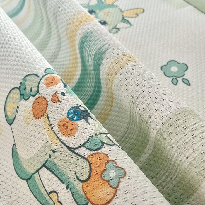 91家纺网 家纺一手货源 找家纺 倾慕家纺 2026新款A类满天星提花凉感凉席系列 波浪彩龙