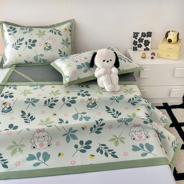 91家纺网 家纺一手货源 找家纺 倾慕家纺 2026新款A类满天星提花凉感凉席系列 叶小兔