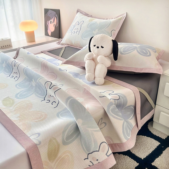 91家纺网 家纺一手货源 找家纺 （总）倾慕家纺 2026新款A类满天星提花凉感凉席系列