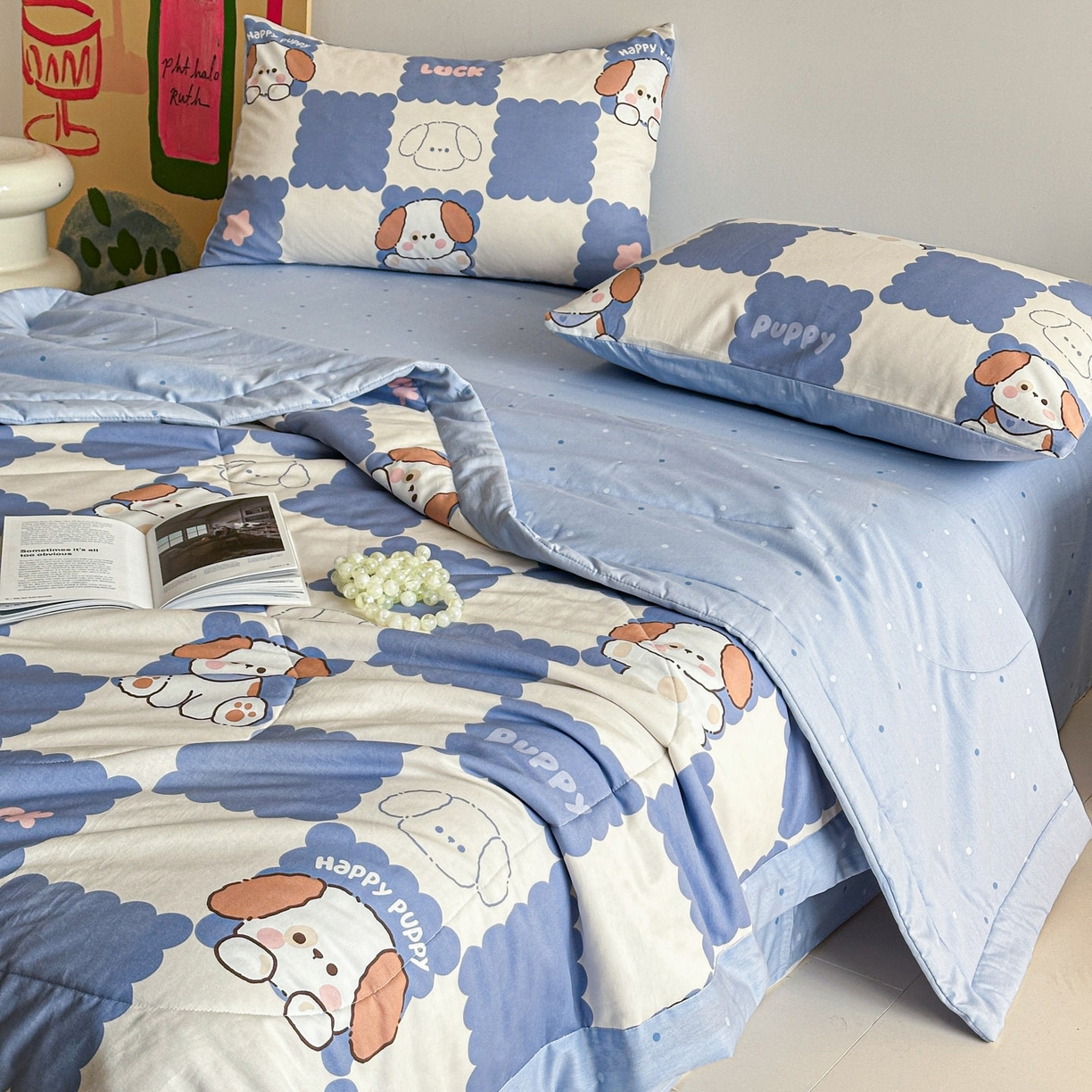 91家纺网 家纺一手货源 找家纺 （总）梵克保罗 2026春夏新款10A抗菌全棉印花夏被被子被芯空调被四件套