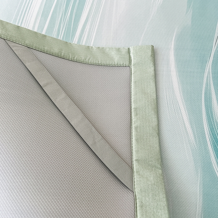 91家纺网 家纺一手货源 找家纺 倾慕家纺 2026新款A类简约风牛奶丝数码印花冰丝凉席 曲线幻影绿