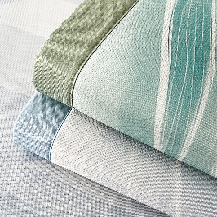 91家纺网 家纺一手货源 找家纺 倾慕家纺 2026新款A类简约风牛奶丝数码印花冰丝凉席 组合图