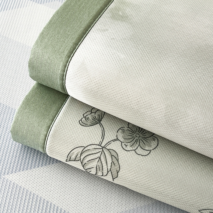 91家纺网 家纺一手货源 找家纺 倾慕家纺 2026新款A类简约风牛奶丝数码印花冰丝凉席 组合图