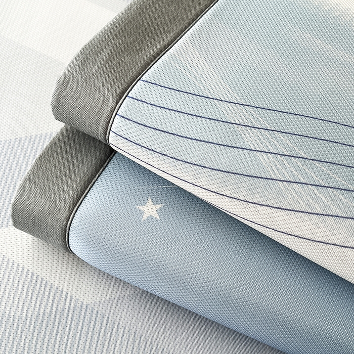 倾慕家纺 2026新款A类简约风牛奶丝数码印花冰丝凉席 组合图