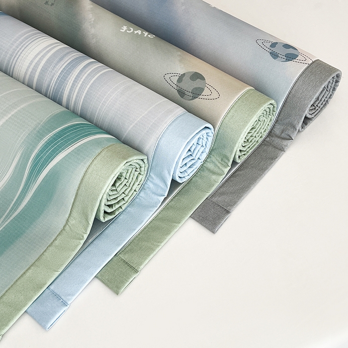 91家纺网 家纺一手货源 找家纺 倾慕家纺 2026新款A类简约风牛奶丝数码印花冰丝凉席 组合图