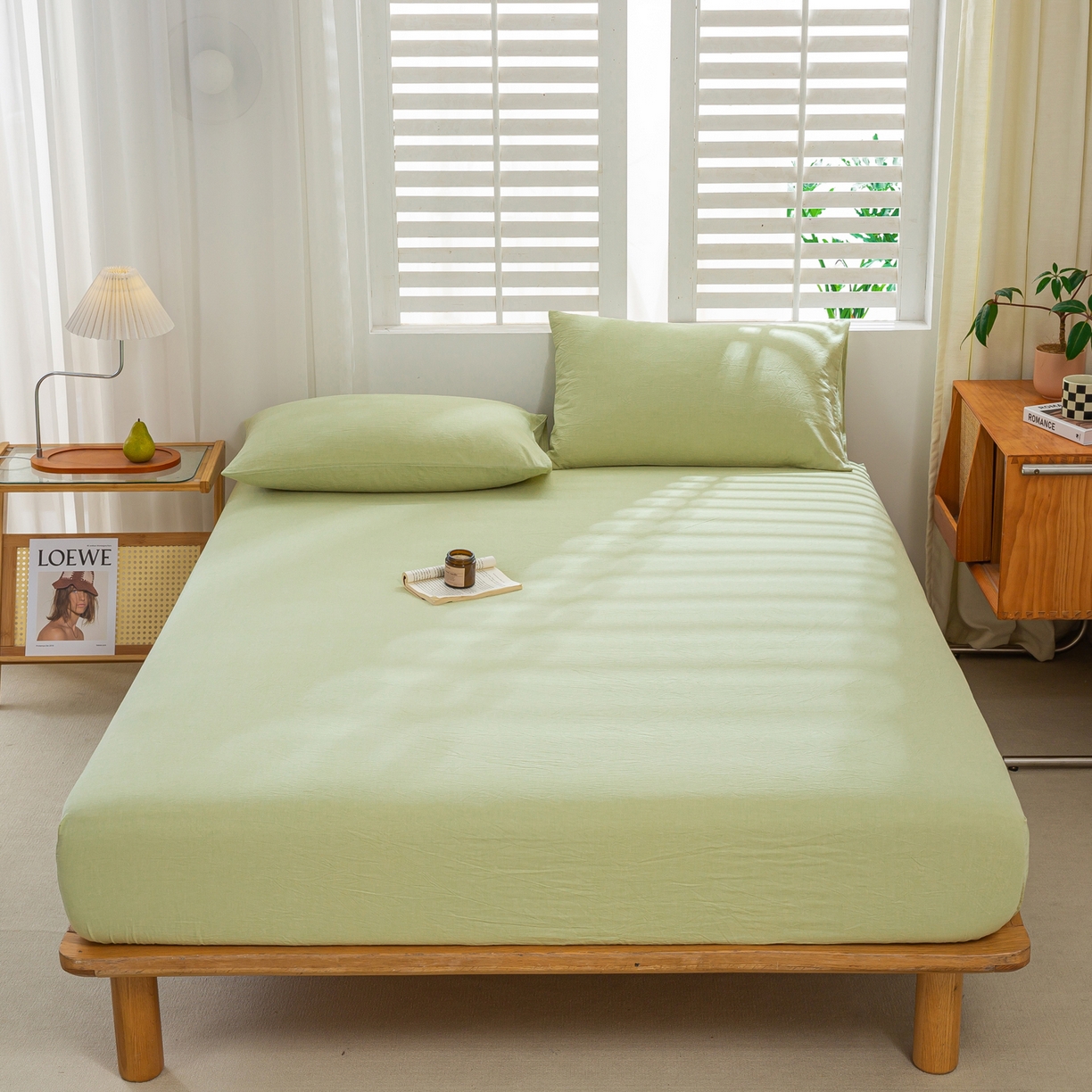 恋人优选 2026新款全棉纯棉水洗棉单床笠床笠单件 青辰绿