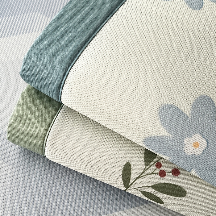 91家纺网 家纺一手货源 找家纺 倾慕家纺 2026新款A类简约风牛奶丝数码印花冰丝凉席 组合图