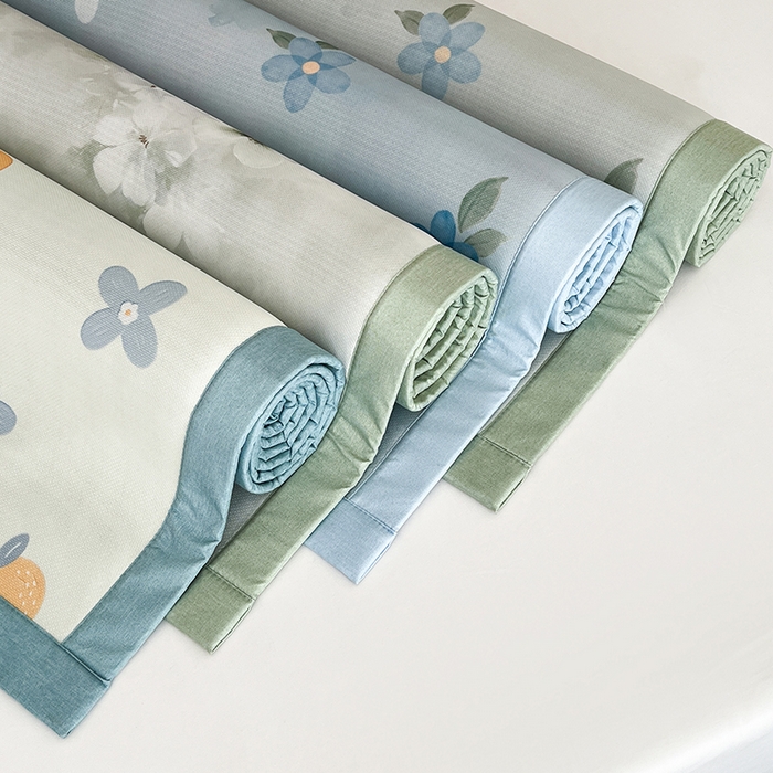 91家纺网 家纺一手货源 找家纺 倾慕家纺 2026新款A类简约风牛奶丝数码印花冰丝凉席 组合图