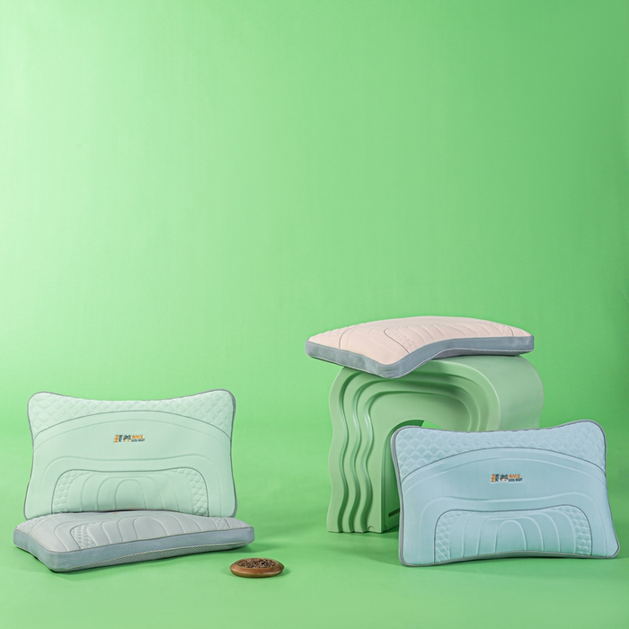 91家纺网 家纺一手货源 找家纺 （总）麦肯锡 2026新款SPA颈养荞麦枕,粉色,果绿,灰色,蓝色