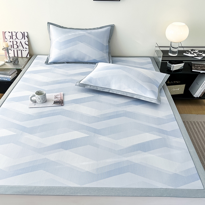 91家纺网 家纺一手货源 找家纺 倾慕家纺 2026新款A类简约风牛奶丝数码印花冰丝凉席 随心所欲