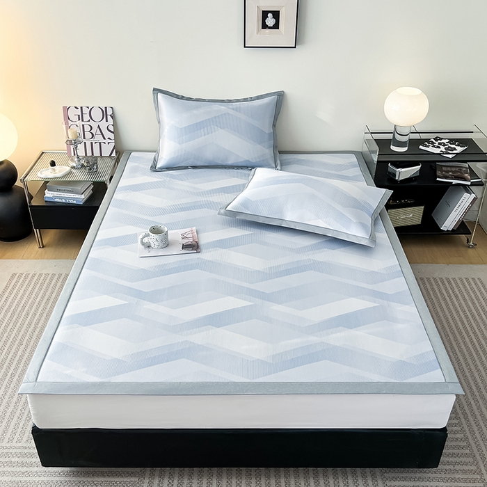 91家纺网 家纺一手货源 找家纺 倾慕家纺 2026新款A类简约风牛奶丝数码印花冰丝凉席 随心所欲