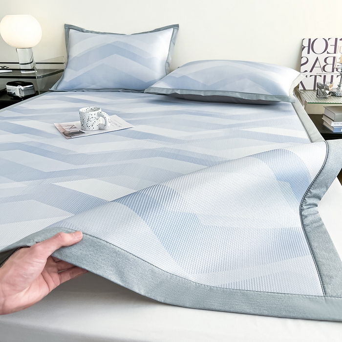 91家纺网 家纺一手货源 找家纺 倾慕家纺 2026新款A类简约风牛奶丝数码印花冰丝凉席 随心所欲