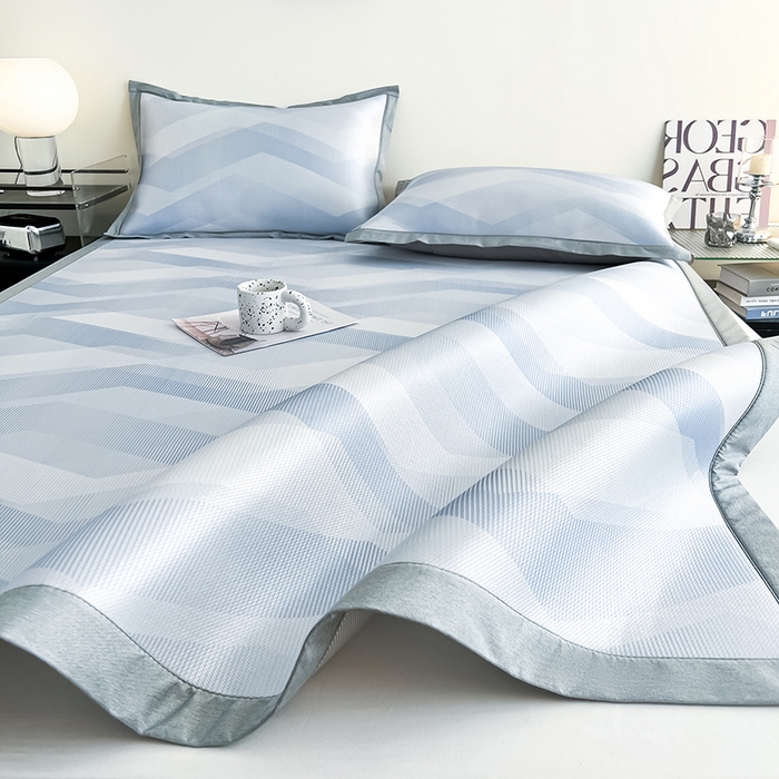 91家纺网 家纺一手货源 找家纺 倾慕家纺 2026新款A类简约风牛奶丝数码印花冰丝凉席 随心所欲