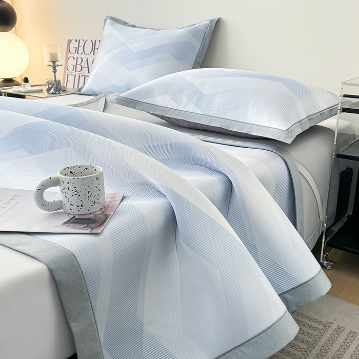 91家纺网 家纺一手货源 找家纺 倾慕家纺 2026新款A类简约风牛奶丝数码印花冰丝凉席 随心所欲