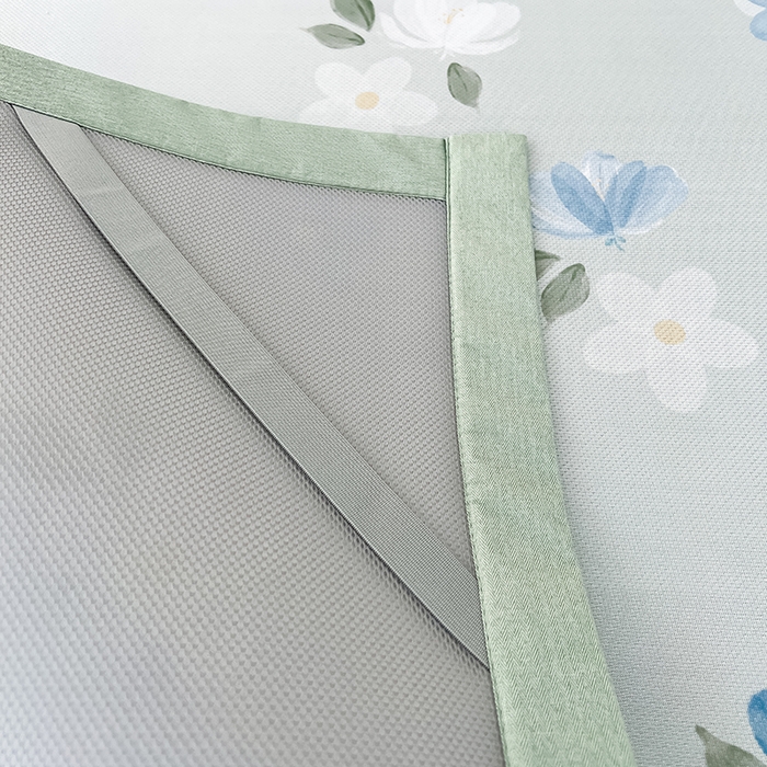 91家纺网 家纺一手货源 找家纺 倾慕家纺 2026新款A类简约风牛奶丝数码印花冰丝凉席 梦幻花朵绿