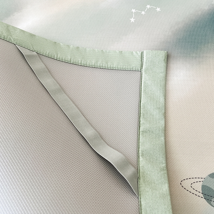 91家纺网 家纺一手货源 找家纺 倾慕家纺 2026新款A类简约风牛奶丝数码印花冰丝凉席 梦幻星球绿