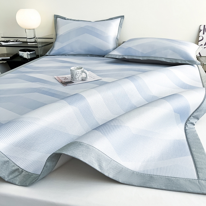 91家纺网 家纺一手货源 找家纺 倾慕家纺 2026新款A类简约风牛奶丝数码印花冰丝凉席 随心所欲