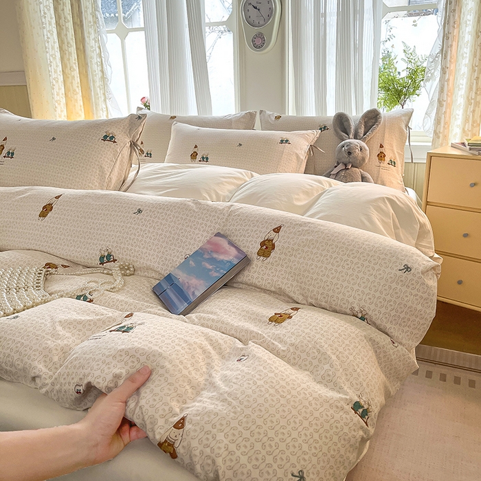 91家纺网 家纺一手货源 找家纺 （总）帛洵家纺 2026新款110g超柔水洗宝宝有氧仿棉四件套（提供买家秀）