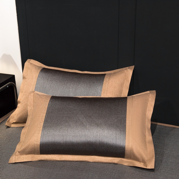 91家纺网 家纺一手货源 找家纺 倾慕家纺 2026新款A类刺绣冰藤席--床笠款 刺绣小狗银咖色床笠款