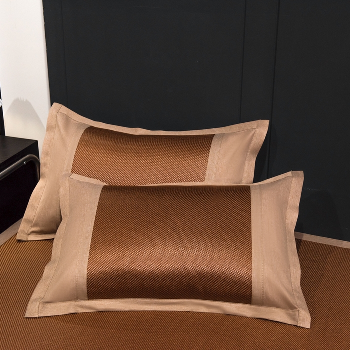 91家纺网 家纺一手货源 找家纺 倾慕家纺 2026新款A类刺绣冰藤席--床笠款 刺绣小狗棕色床笠款