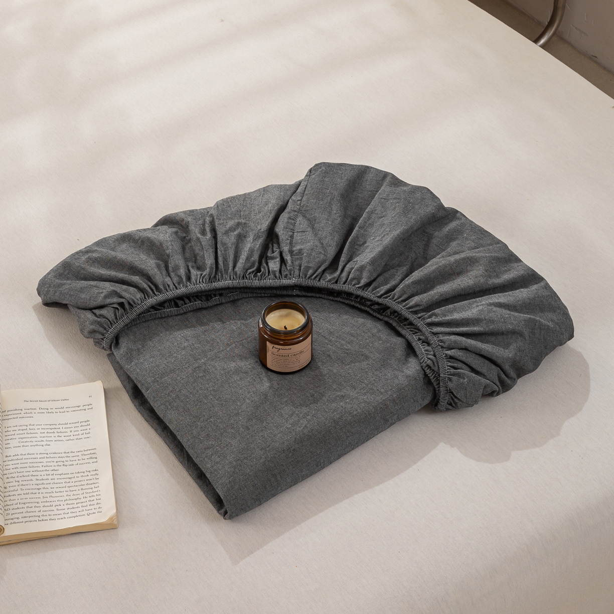 91家纺网 家纺一手货源 找家纺 恋人优选 2026新款全棉纯棉水洗棉单床笠床笠单件 深灰