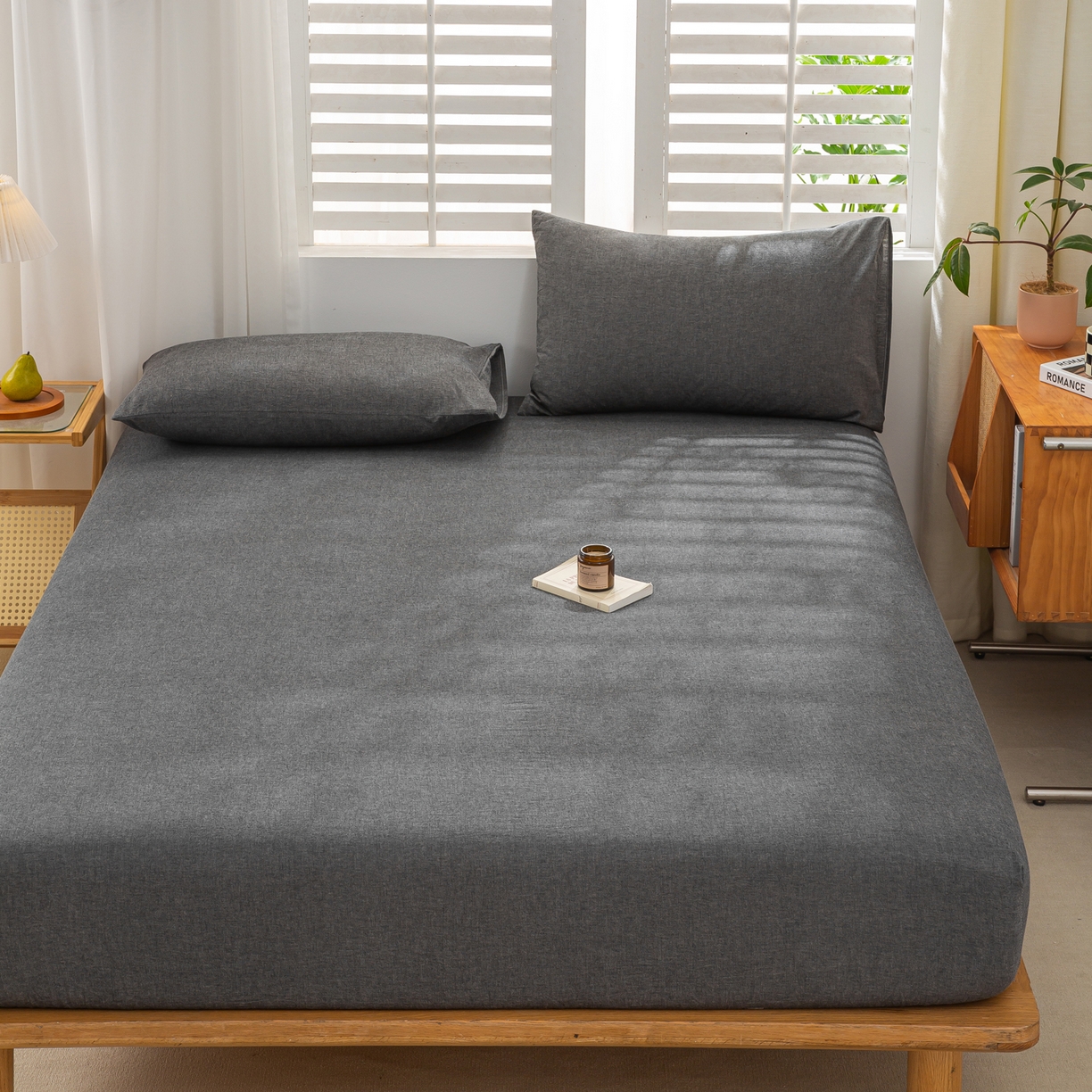 91家纺网 家纺一手货源 找家纺 恋人优选 2026新款全棉纯棉水洗棉单床笠床笠单件 深灰