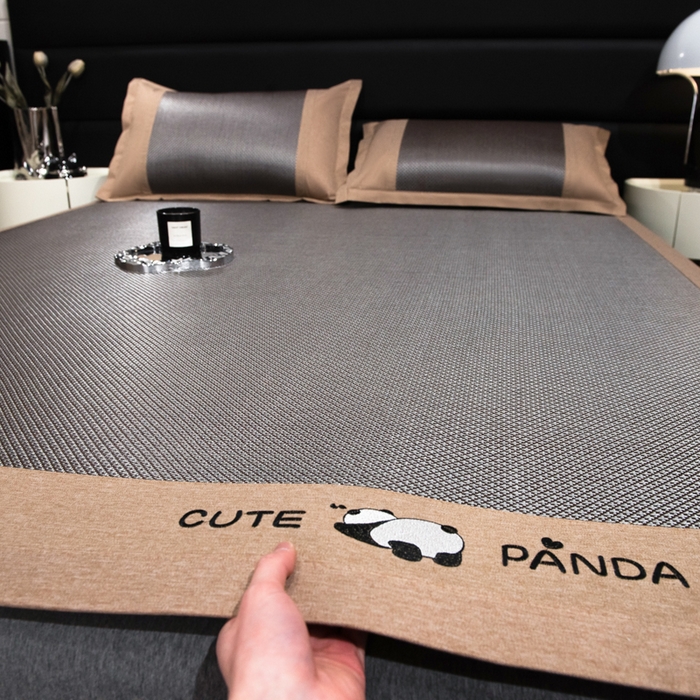 91家纺网 家纺一手货源 找家纺 （总）倾慕家纺 2026新款A类刺绣冰藤席--床席款