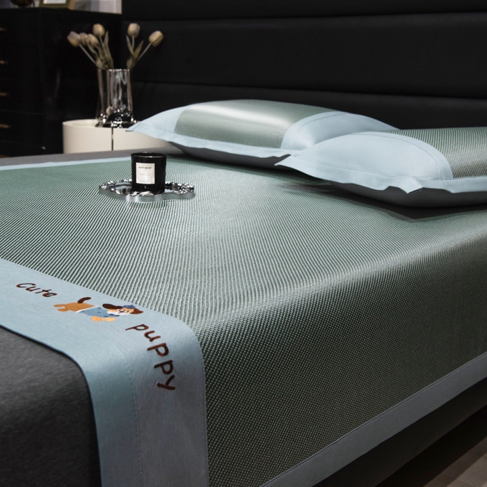 91家纺网 家纺一手货源 找家纺 （总）倾慕家纺 2026新款A类刺绣冰藤席--床席款