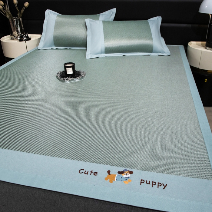 91家纺网 家纺一手货源 找家纺 （总）倾慕家纺 2026新款A类刺绣冰藤席--床席款