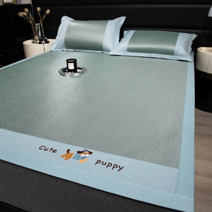 91家纺网 家纺一手货源 找家纺 （总）倾慕家纺 2026新款A类刺绣冰藤席--床席款