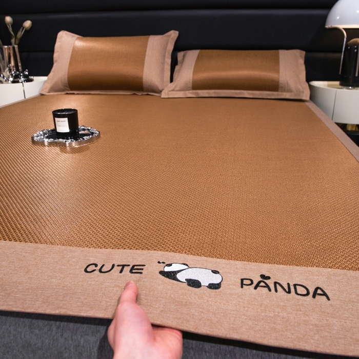 91家纺网 家纺一手货源 找家纺 （总）倾慕家纺 2026新款A类刺绣冰藤席--床席款