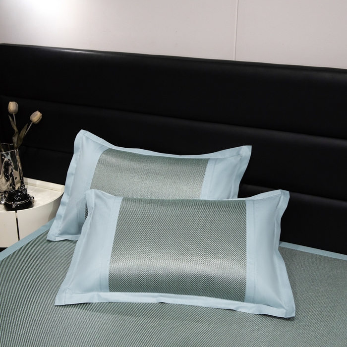 91家纺网 家纺一手货源 找家纺 倾慕家纺 2026新款A类刺绣冰藤席--床席款 刺绣小狗绿色床席款