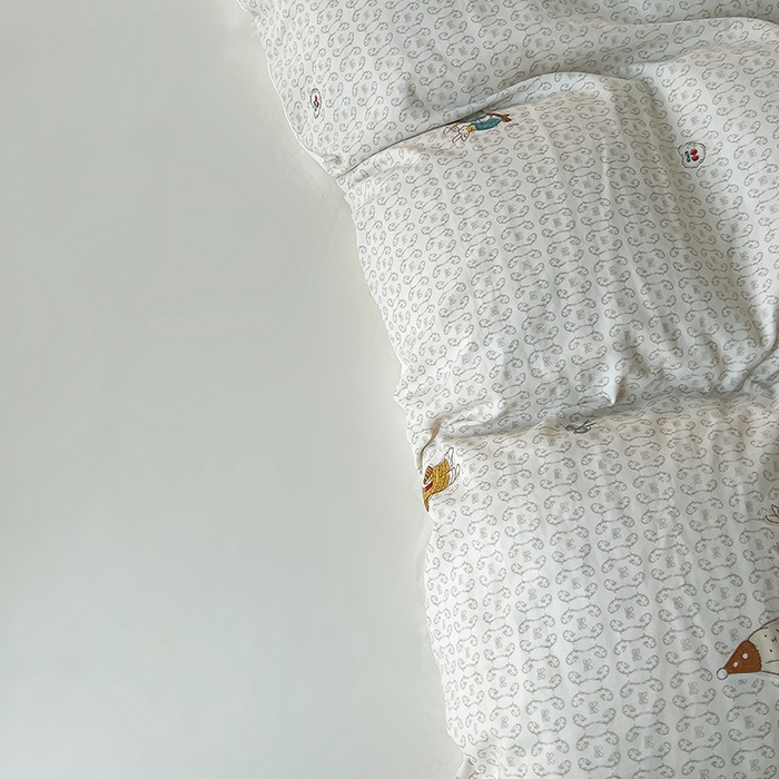 91家纺网 家纺一手货源 找家纺 帛洵家纺 2026新款110g超柔水洗宝宝有氧仿棉四件套（提供买家秀） 放松小兔