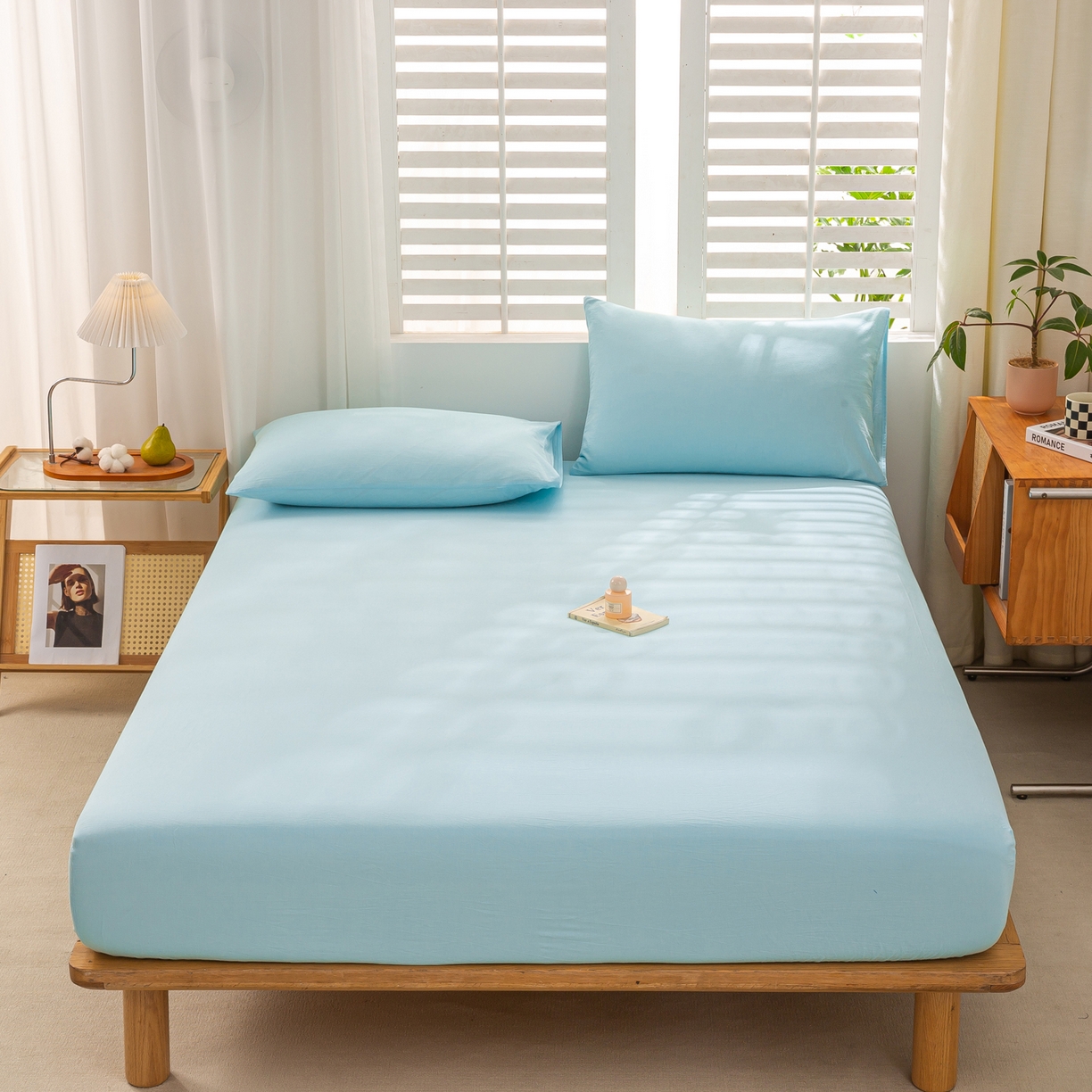 恋人优选 2026新款全棉纯棉水洗棉单床笠床笠单件 天兰