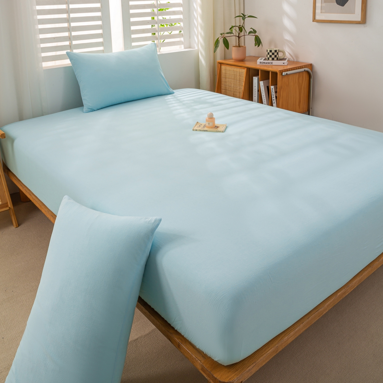 91家纺网 家纺一手货源 找家纺 恋人优选 2026新款全棉纯棉水洗棉单床笠床笠单件 天兰