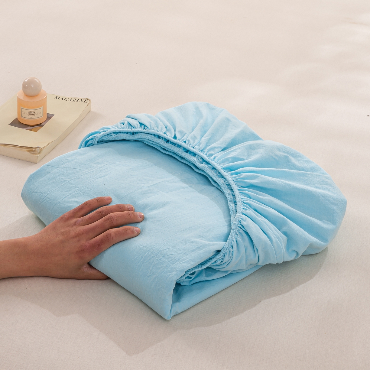 91家纺网 家纺一手货源 找家纺 恋人优选 2026新款全棉纯棉水洗棉单床笠床笠单件 天兰