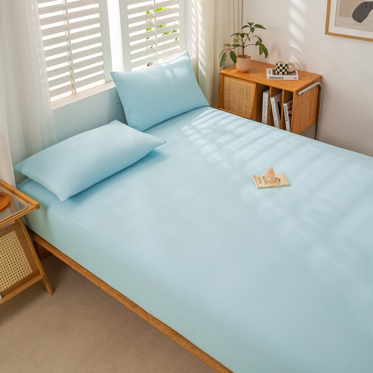 91家纺网 家纺一手货源 找家纺 恋人优选 2026新款全棉纯棉水洗棉单床笠床笠单件 天兰