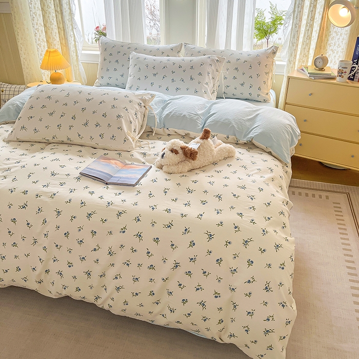 91家纺网 家纺一手货源 找家纺 帛洵家纺 2026新款110g超柔水洗宝宝有氧仿棉四件套（提供买家秀） 兰花草