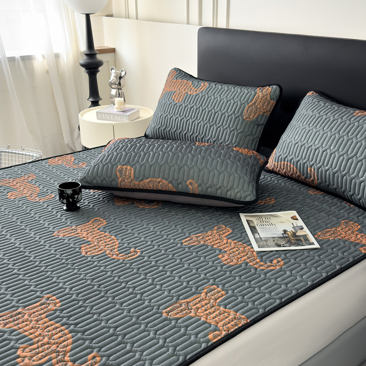 91家纺网 家纺一手货源 找家纺 久云居 2026新款0.05mm加厚乳胶凉席席子 金豹纳福床单款