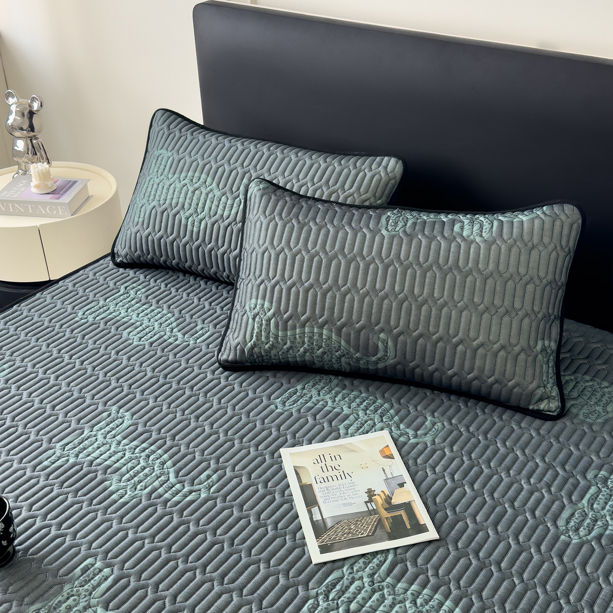 91家纺网 家纺一手货源 找家纺 久云居 2026新款0.05mm加厚乳胶凉席席子 翠影绿豹床单款