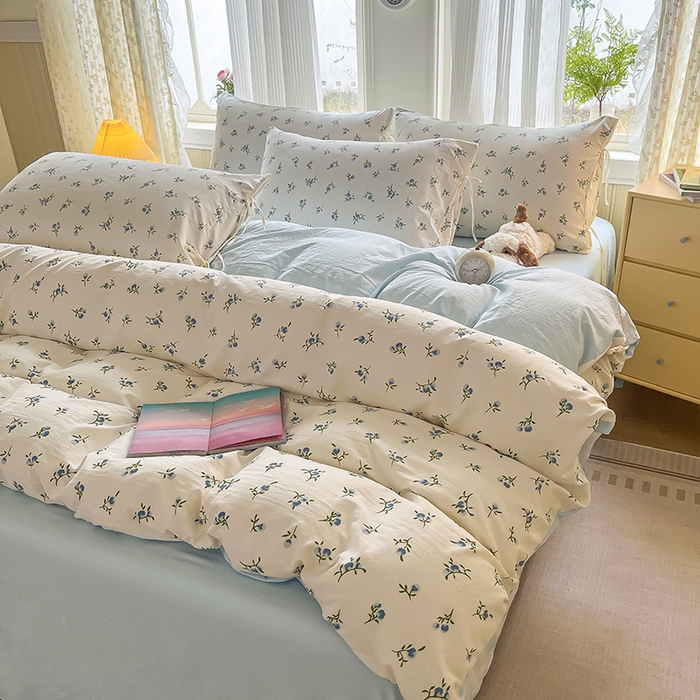 91家纺网 家纺一手货源 找家纺 帛洵家纺 2026新款110g超柔水洗宝宝有氧仿棉四件套（提供买家秀） 兰花草