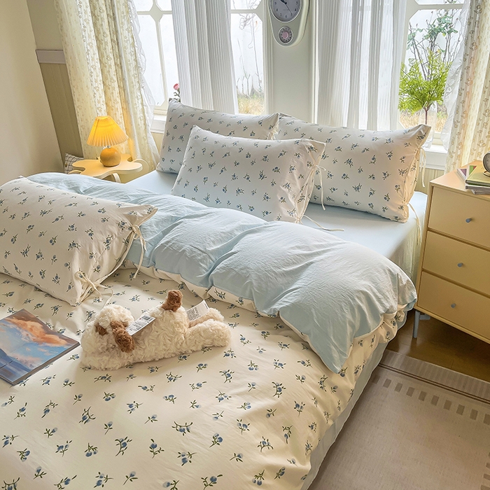 91家纺网 家纺一手货源 找家纺 帛洵家纺 2026新款110g超柔水洗宝宝有氧仿棉四件套（提供买家秀） 兰花草