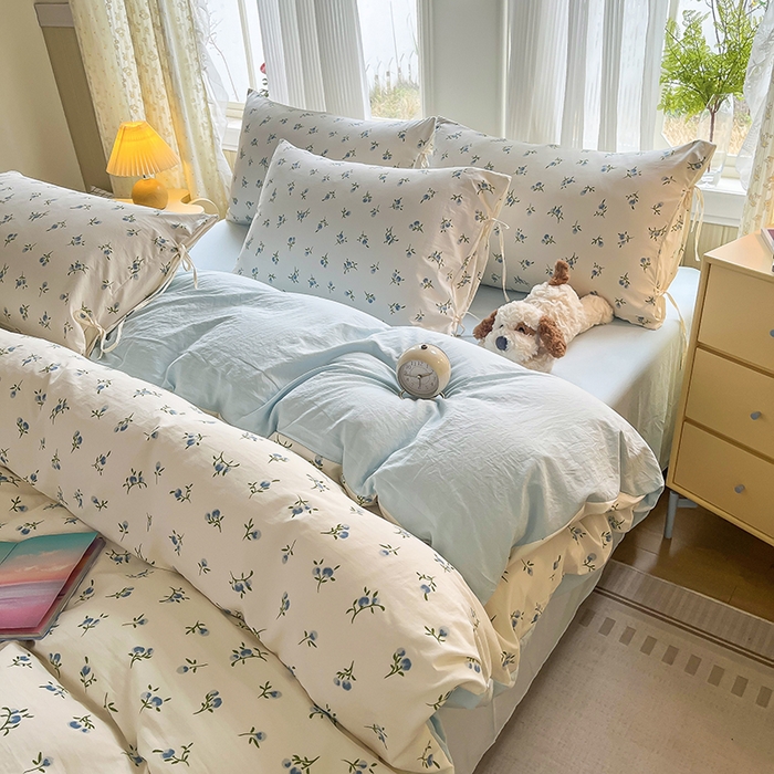 91家纺网 家纺一手货源 找家纺 帛洵家纺 2026新款110g超柔水洗宝宝有氧仿棉四件套（提供买家秀） 兰花草