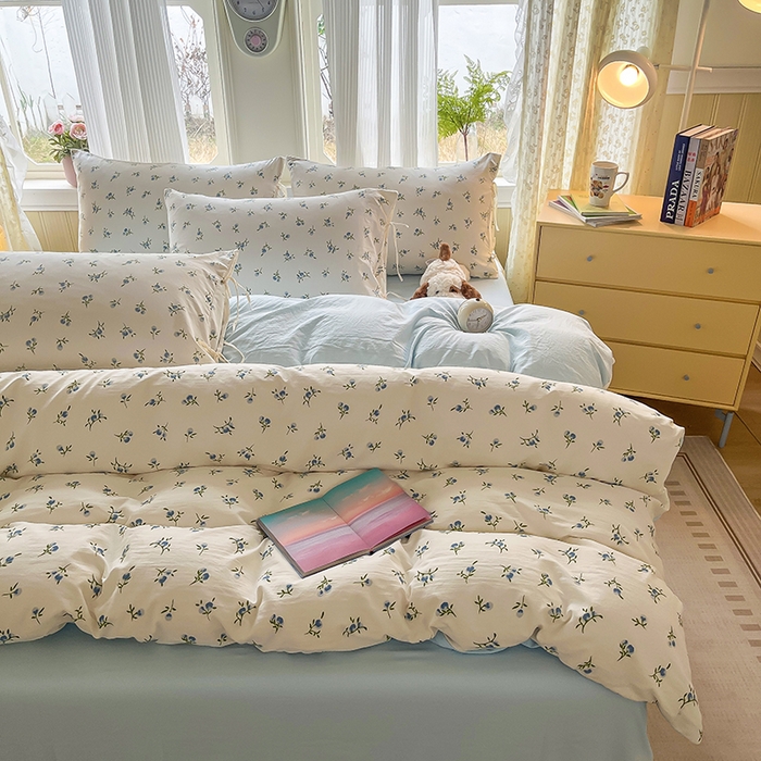 91家纺网 家纺一手货源 找家纺 帛洵家纺 2026新款110g超柔水洗宝宝有氧仿棉四件套（提供买家秀） 兰花草