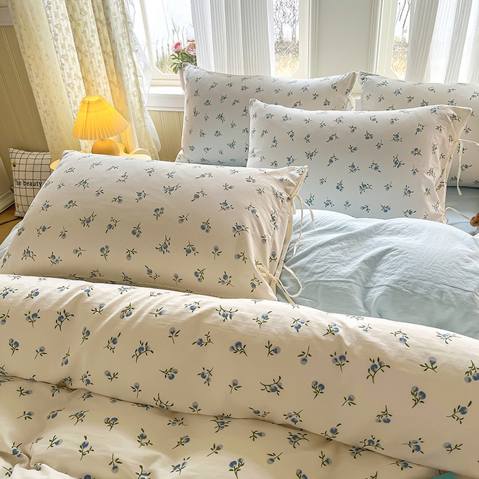 91家纺网 家纺一手货源 找家纺 帛洵家纺 2026新款110g超柔水洗宝宝有氧仿棉四件套（提供买家秀） 兰花草