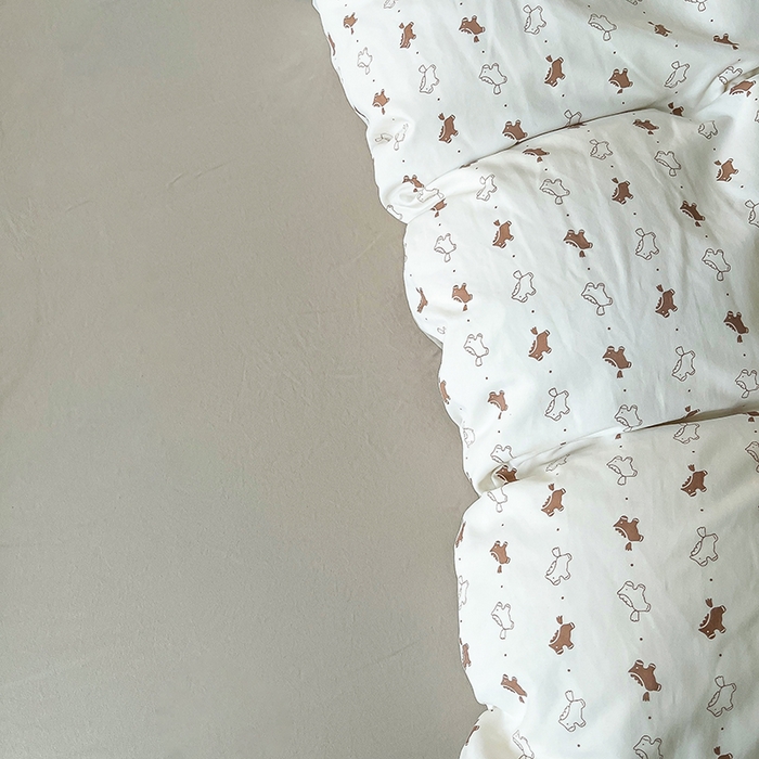 91家纺网 家纺一手货源 找家纺 帛洵家纺 2026新款110g超柔水洗宝宝有氧仿棉四件套（提供买家秀） 马上好运-咖